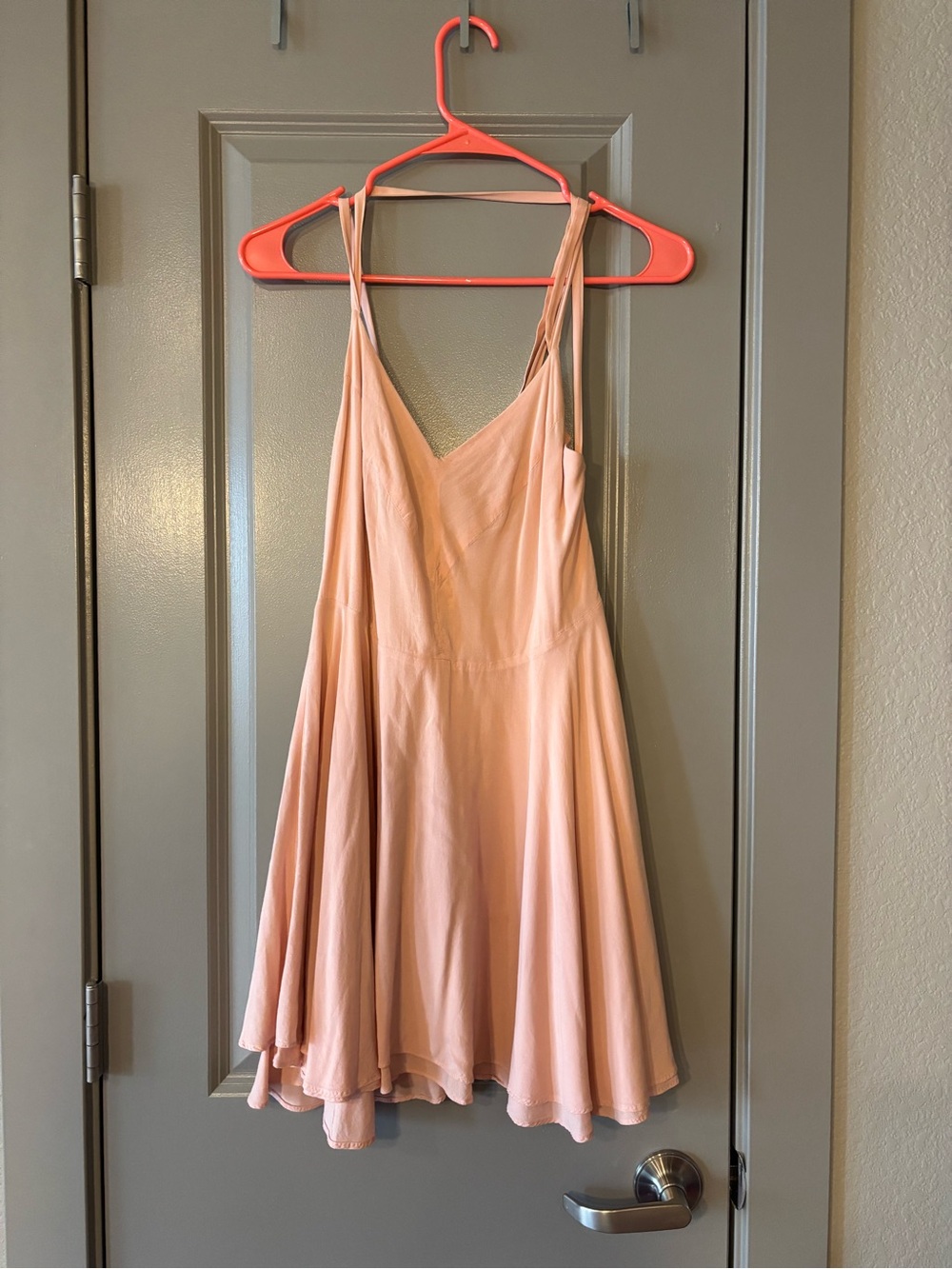 Kimchi Blue Peachy Pink Mini Dress with Double Straps
